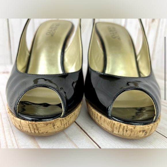 Franco Sarto patent leather wedge heel sandals - size 8.5 - Picture 4 of 16